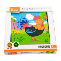 Деревяний багатошаровий пазл Viga Toys Півник (50113)