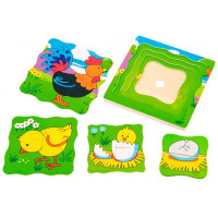 Деревяний багатошаровий пазл Viga Toys Півник (50113)
