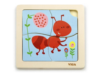 Дерев'яний мініпазл Viga Toys Мураха, 4 ел. (50139)