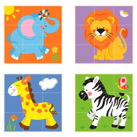Дерев'яні кубики Viga Toys Башта зі звірятами (50834)