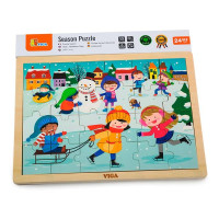 Деревяний пазл Viga Toys Времена года: зима 24 ел. (51272)