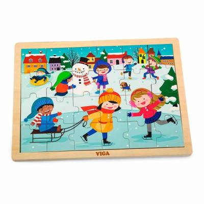 Деревяний пазл Viga Toys Времена года: зима 24 ел. (51272)