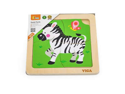 Дерев'яний мініпазл Viga Toys Зебра, 4 ел. (51317)
