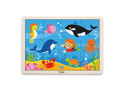 Дерев'яний пазл Viga Toys Океан, 16 ел. (51451) Дерев'яний пазл Viga Toys Океан, 16 ел. (51451)
