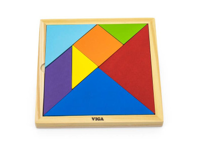 Гра-головоломка Viga Toys Кольоровий дерев'яний танграм, 7 ел. (55557)