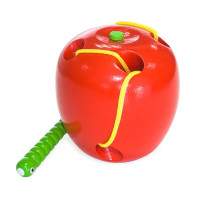 Дерев'яна шнурівка Viga Toys Яблучко (56276) Дерев'яна шнурівка Viga Toys Яблучко (56276)