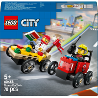 Конструктор LEGO City Піца-авто проти пожежної машини набір для перегонів 70 деталей (60458) Конструктор LEGO City Піца-авто проти пожежної машини набір для перегонів 70 деталей (60458)