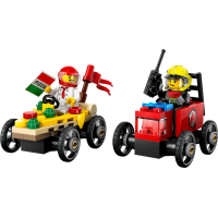 Конструктор LEGO City Піца-авто проти пожежної машини набір для перегонів 70 деталей (60458) Конструктор LEGO City Піца-авто проти пожежної машини набір для перегонів 70 деталей (60458)