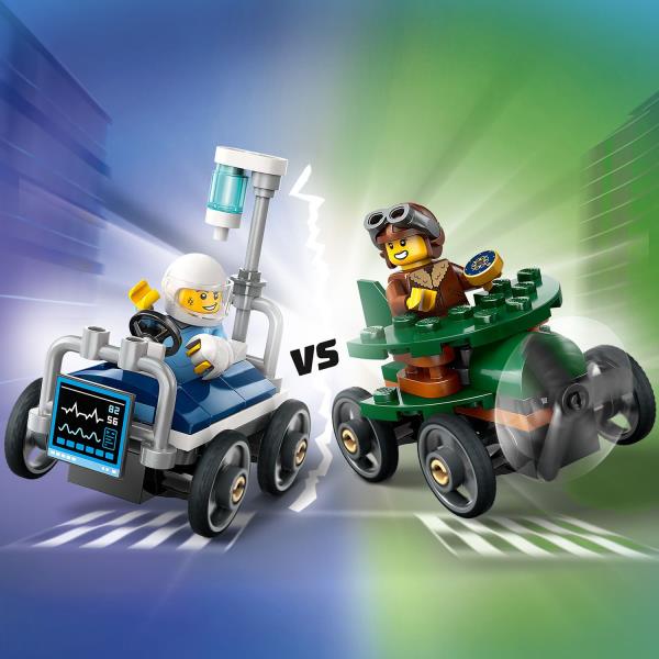 Конструктор LEGO City Літак проти лікарняного ліжка набір для перегонів 70 деталей (60459) Конструктор LEGO City Літак проти лікарняного ліжка набір для перегонів 70 деталей (60459)