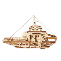 Дерев'яний механічний 3D конструктор Ugears Буксир (70078)