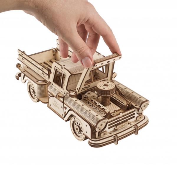 Дерев'яний механічний 3D конструктор Ugears Пікап Лісоруб (70171)