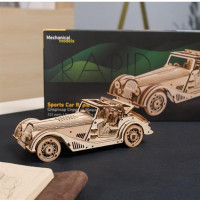 Дерев'яний механічний 3D конструктор Ugears Спорткар Спритна миша (70202) Дерев'яний механічний 3D конструктор Ugears Спорткар Спритна миша (70202)