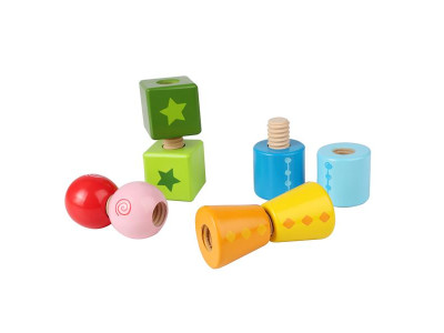 Набір дерев'яних блоків Hape Закрути (E0416) Набір дерев'яних блоків Hape Закрути (E0416)