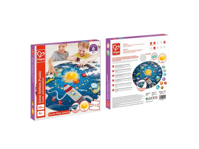 Дерев'яний пазл Hape Сонячна система з підсвіткою Сонця 102 ел. (E1625)
