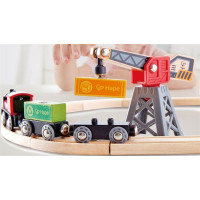 Іграшкова залізниця Hape Доставка вантажів 19 ел. (E3731)