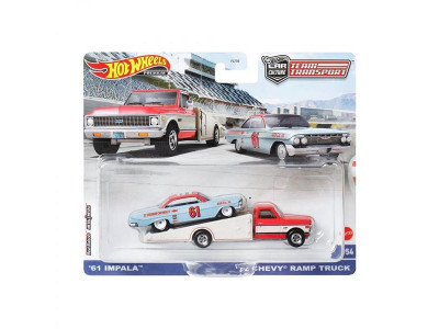 Ігровий набір Hot Wheels Car culture Team Transport автомодель 61 Impala та транспортер 72 Chevy Ramp Truck (FLF56/HKF40) Ігровий набір Hot Wheels Car culture Team Transport автомодель 61 Impala та транспортер 72 Chevy Ramp Truck (FLF56/HKF40)