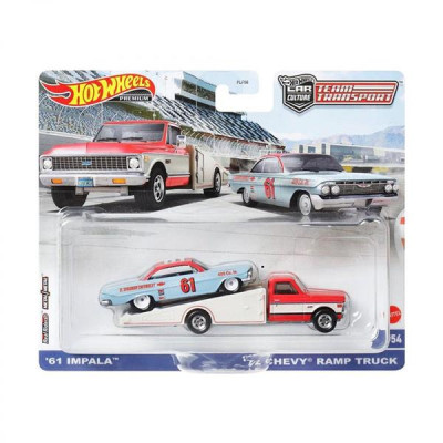 Ігровий набір Hot Wheels Car culture Team Transport автомодель 61 Impala та транспортер 72 Chevy Ramp Truck (FLF56/HKF40)