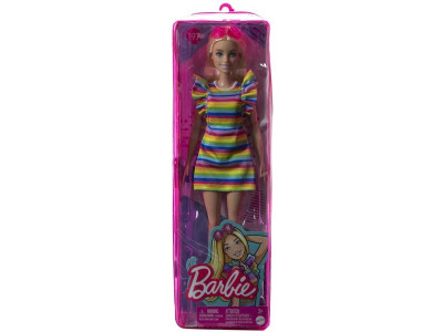 Лялька Barbie Модниця з брекетами у смугастій сукні (HJR96)