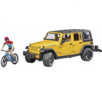 Автомодель Bruder Джип Jeep Rubicon із фігуркою велосипедиста на спортивному байку 1:16 (02543)