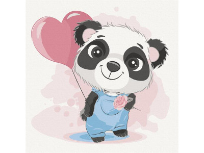 Картина за номерами ArtCraft Панда з кулькою 30х30 см (15534-AC)