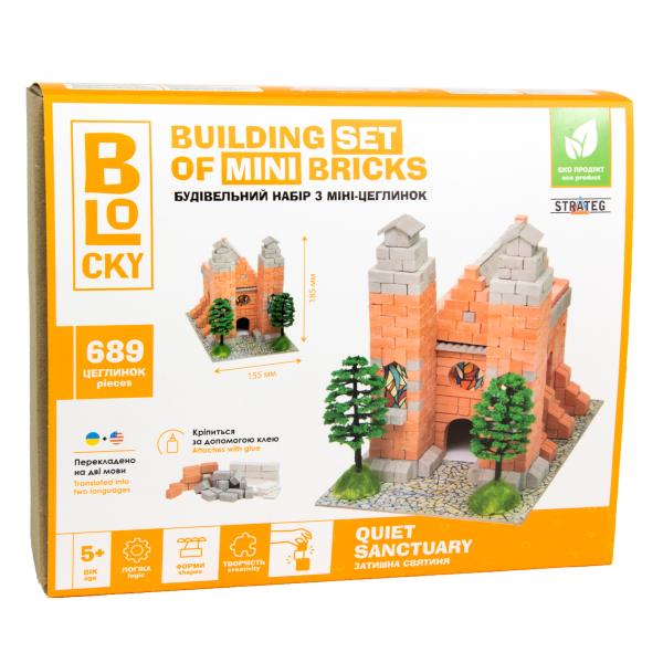 3D пазл Strateg Blocky з мініцеглинок Храм (31010)