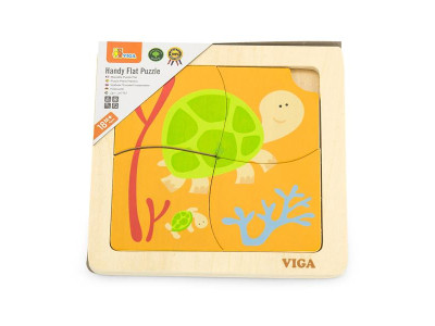 Дерев'яний мініпазл Viga Toys Черепашки, 4 ел. (50143)
