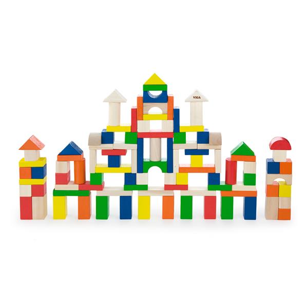Набір дерев'яних блоків Viga Toys Велике будівництво 100 шт. 2,5 см (50334) Набір дерев'яних блоків Viga Toys Велике будівництво 100 шт. 2,5 см (50334)