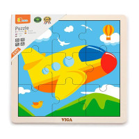 Деревяний пазл Viga Toys Літачок 9 ел. (51447)