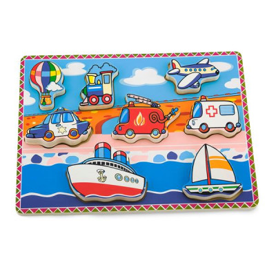 Деревяна рамка-вкладиш Viga Toys Транспорт (56436)