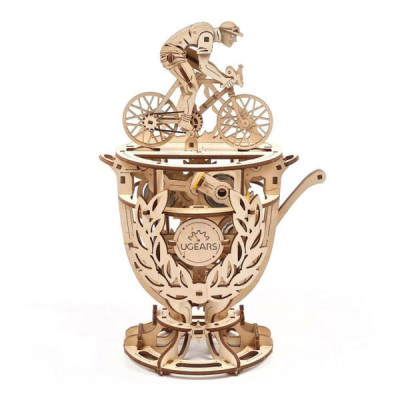Дерев'яний механічний 3D конструктор Ugears Автоматон Велосипедист (70148)