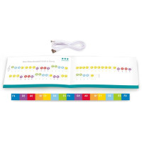 Дитяче піаніно Hape 25 клавіш зі стільцем і підсвіткою червоний (E0630)