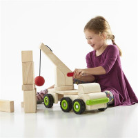 Велика машинка Guidecraft Block Science Trucks Стінобитна машина деревяна 45 см (G7533)