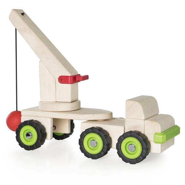 Велика машинка Guidecraft Block Science Trucks Стінобитна машина деревяна 45 см (G7533)