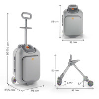 Дитяча валіза-каталка Kinderkraft Cabby Grey (KACABB00GRY0000)