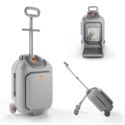 Дитяча валіза-каталка Kinderkraft Cabby Grey (KACABB00GRY0000)