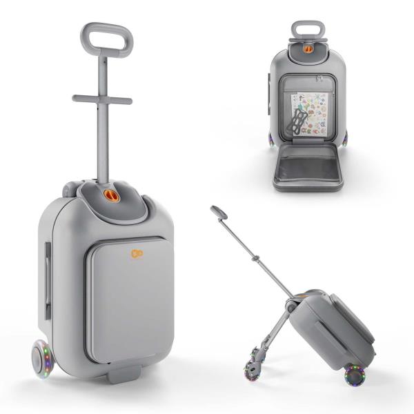 Дитяча валіза-каталка Kinderkraft Cabby Grey (KACABB00GRY0000)
