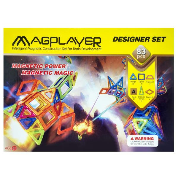 Магнітний конструктор MagPlayer 83 деталі (MPA-83)