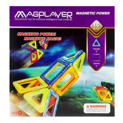 Магнітний конструктор MagPlayer 14 деталей (MPB-14)