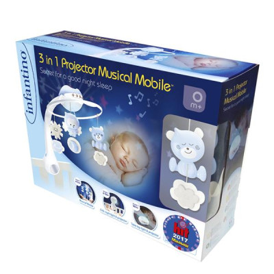 Музичний мобіль із проектором Infantino 3 в 1 блакитний (004896I) Музичний мобіль із проектором Infantino 3 в 1 блакитний (004896I)
