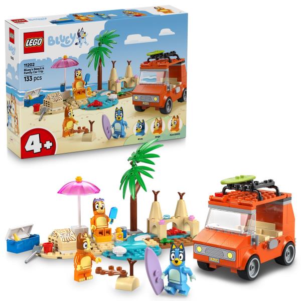 Конструктор LEGO Bluey Пляж і сімейна поїздка на автомобілі Блуї 133 деталі (11202) Конструктор LEGO Bluey Пляж і сімейна поїздка на автомобілі Блуї 133 деталі (11202)