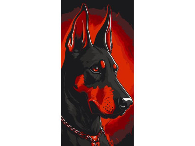 Картина за номерами ArtCraft Доберман 40х80 см (11522-AC) Картина за номерами ArtCraft Доберман 40х80 см (11522-AC)
