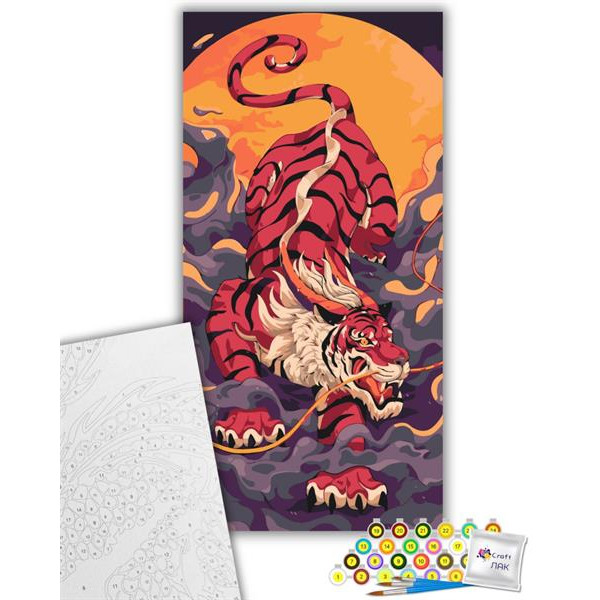 Картина за номерами ArtCraft Тигр, що підкрадається 40х80 см (11593-AC)