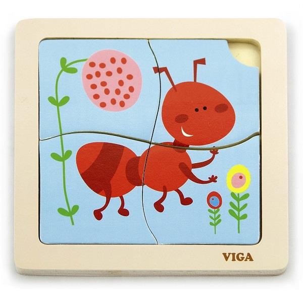 Дерев'яний мініпазл Viga Toys Мураха, 4 ел. (50139) Дерев'яний мініпазл Viga Toys Мураха, 4 ел. (50139)