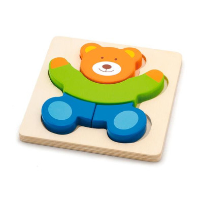 Деревяний мініпазл Viga Toys Ведмедик (50169)