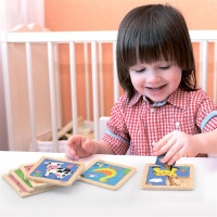 Деревяний мініпазл Viga Toys Жираф 4 ел. (51319)