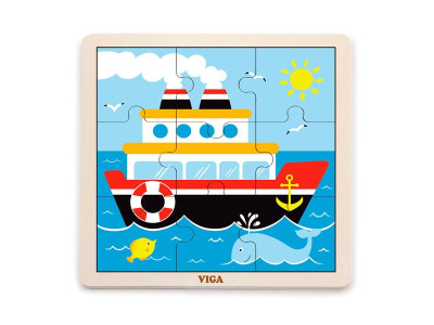 Дерев'яний пазл Viga Toys Кораблик, 9 ел. (51445)