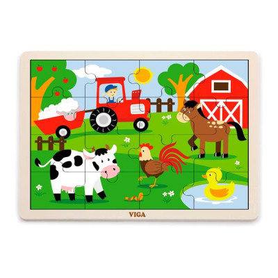 Деревяний пазл Viga Toys На фермі 16 ел. (51448)