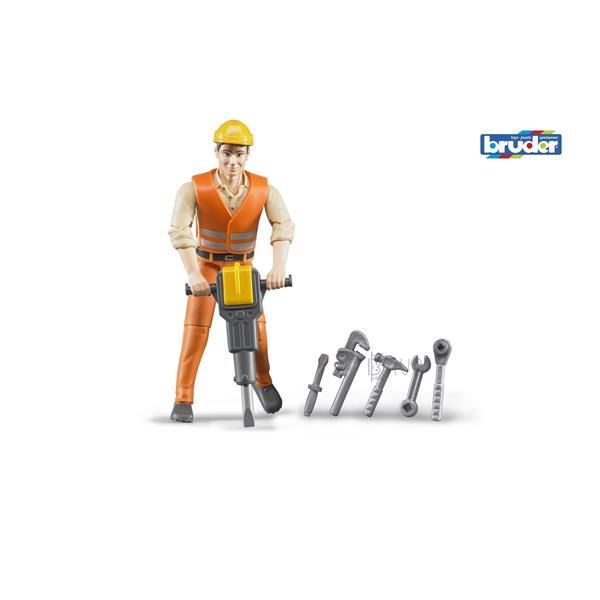 Фігурка Bruder Будівельник 11 см з аксесуарами (60020) Фігурка Bruder Будівельник 11 см з аксесуарами (60020)
