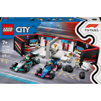 Конструктор LEGO City Гараж F1 та автомобілі Mercedes-AMG і Alpine 678 деталей (60444)