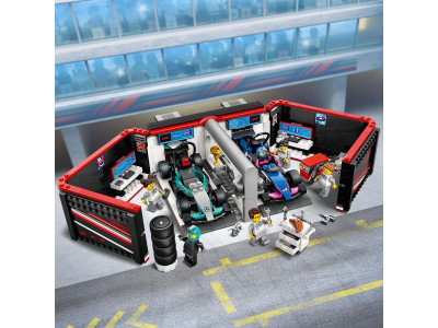 Конструктор LEGO City Гараж F1 та автомобілі Mercedes-AMG і Alpine 678 деталей (60444)